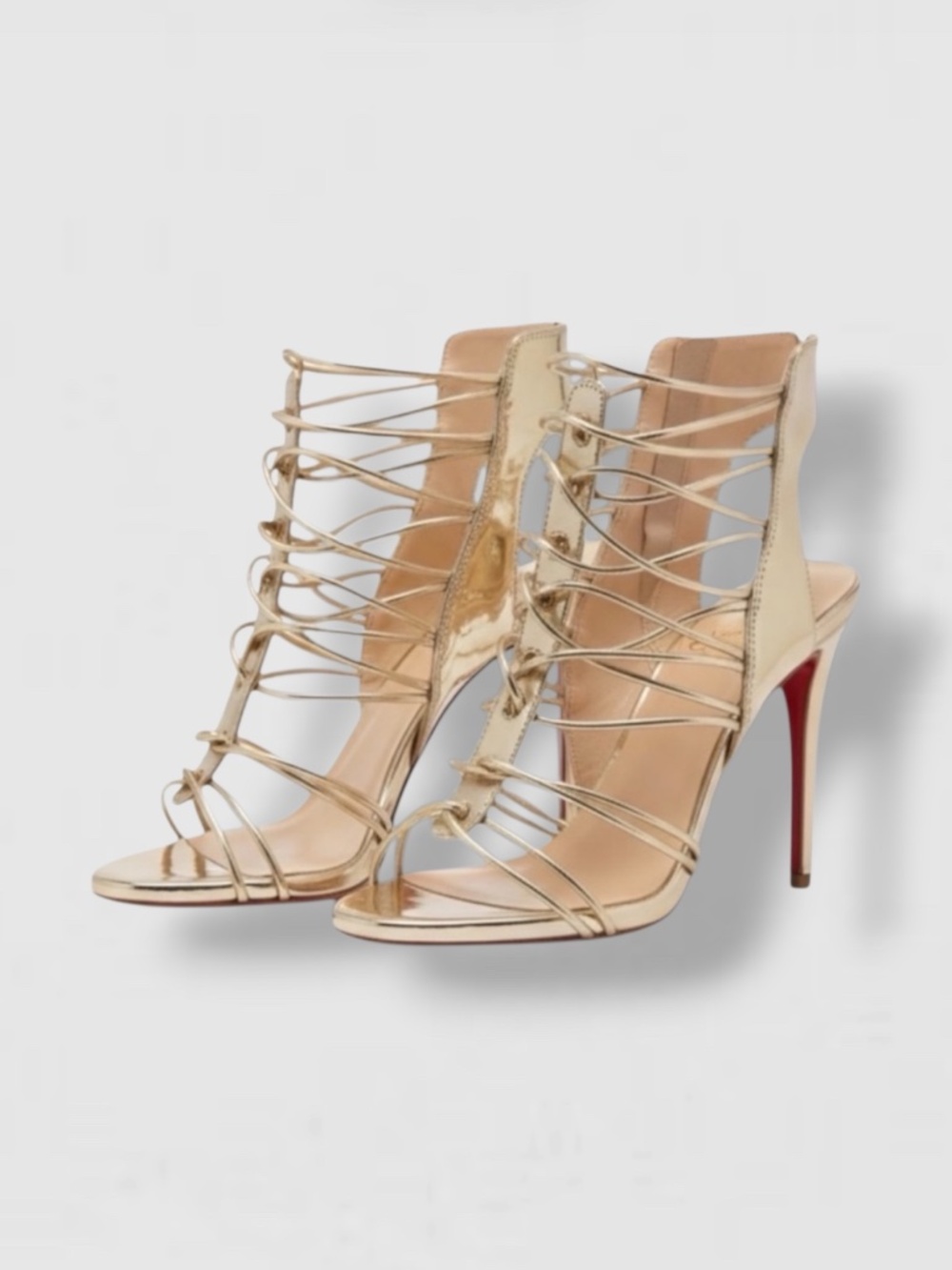 Qupid Metallic Cage Heel 9 New